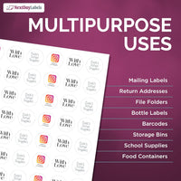 8-1/2" x 11" White Laser Labels, 63 Labels per Sheet, 1" Round