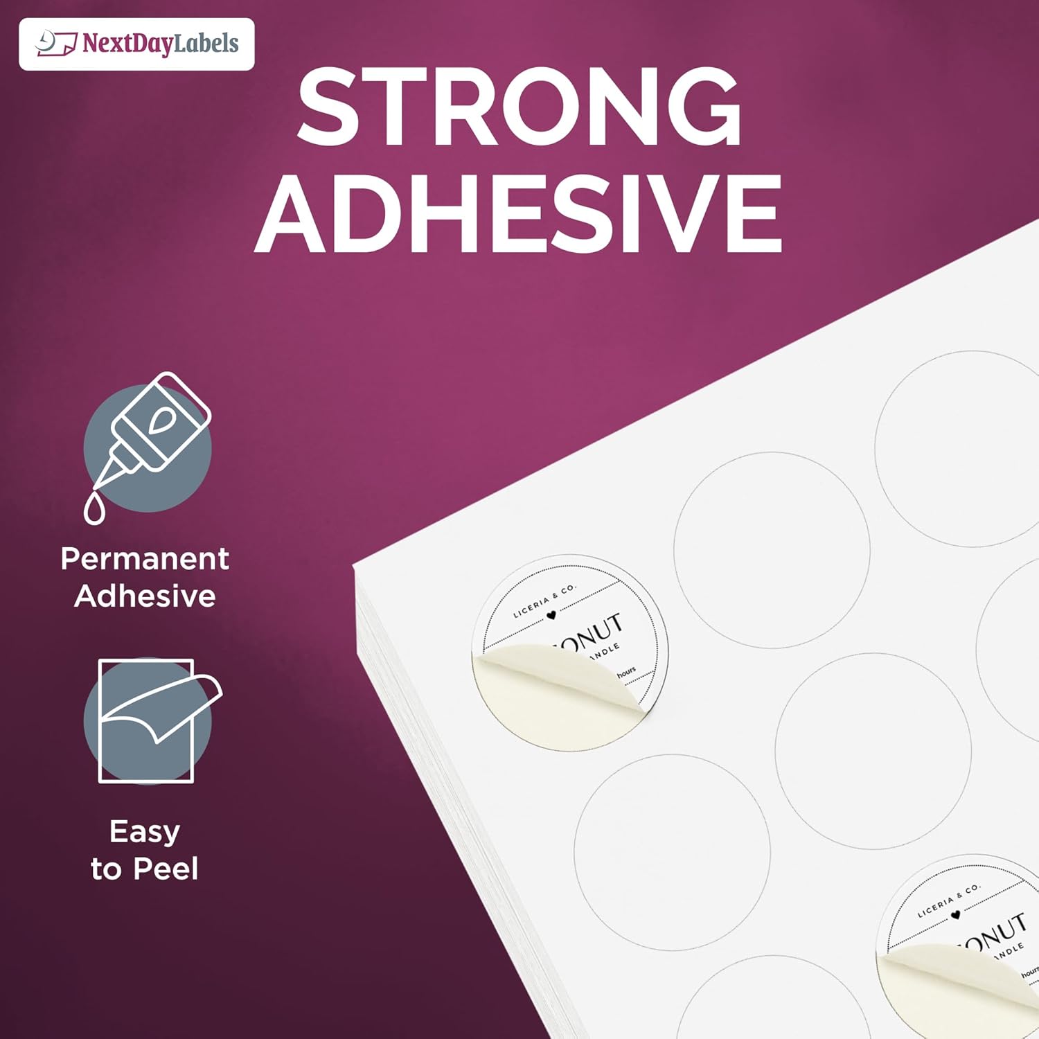 8-1/2" x 11" White Laser Labels, 63 Labels per Sheet, 1" Round