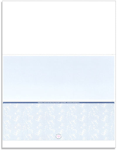NextSecure Blank Laser Check, Blue, Check on Bottom