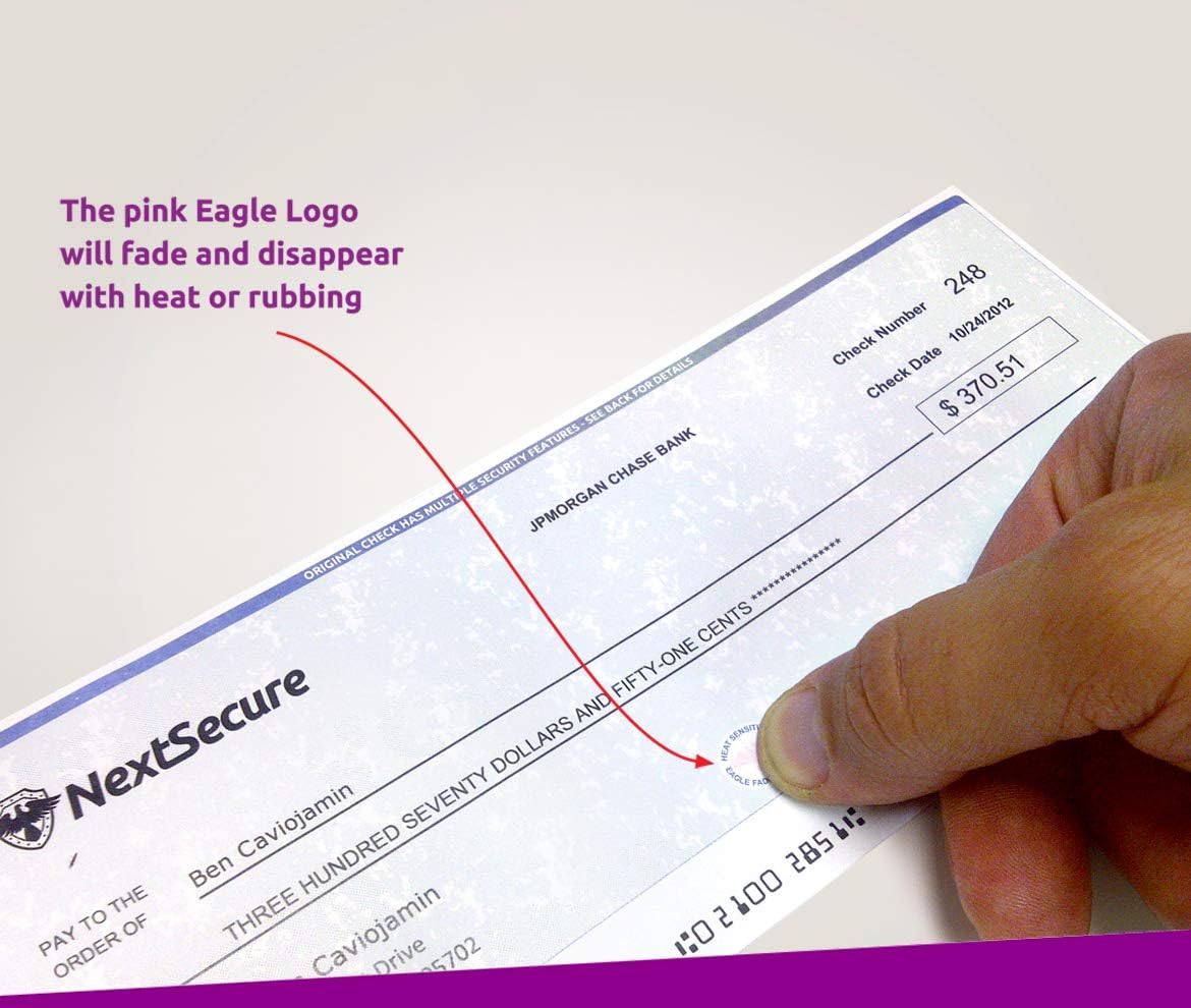 NextSecure Blank Laser Check, Blue, Check on Top