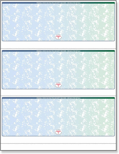 NextSecure Blank Laser Check, Blue/Green Prismatic, 3 Checks Per Page