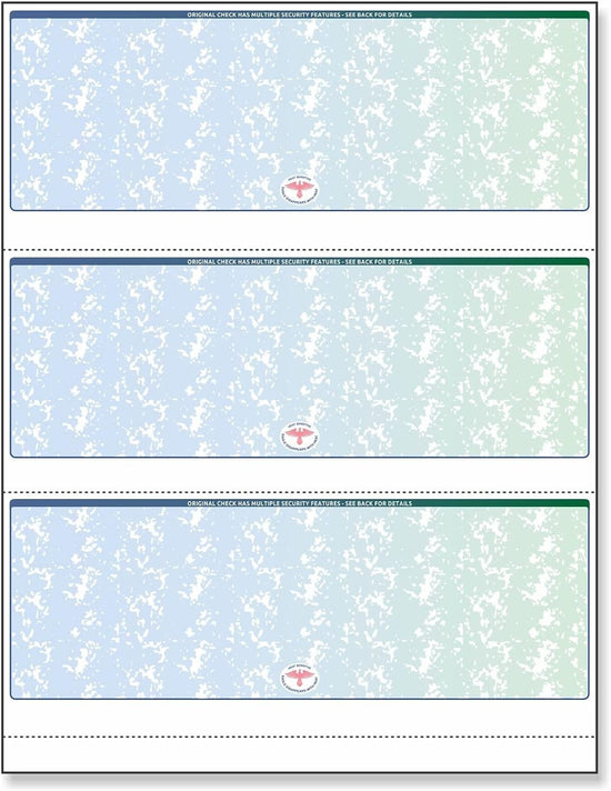 NextSecure Blank Laser Check, Blue/Green Prismatic, 3 Checks Per Page