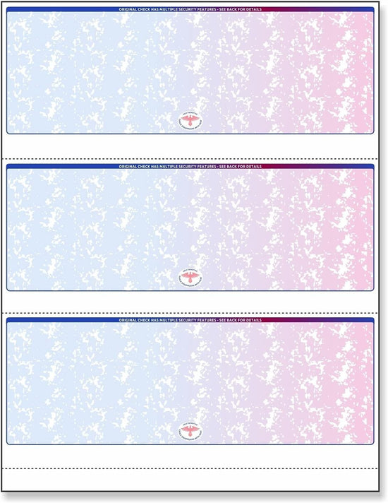 NextSecure Blank Laser Check, Blue/Red Prismatic, 3 Checks Per Page