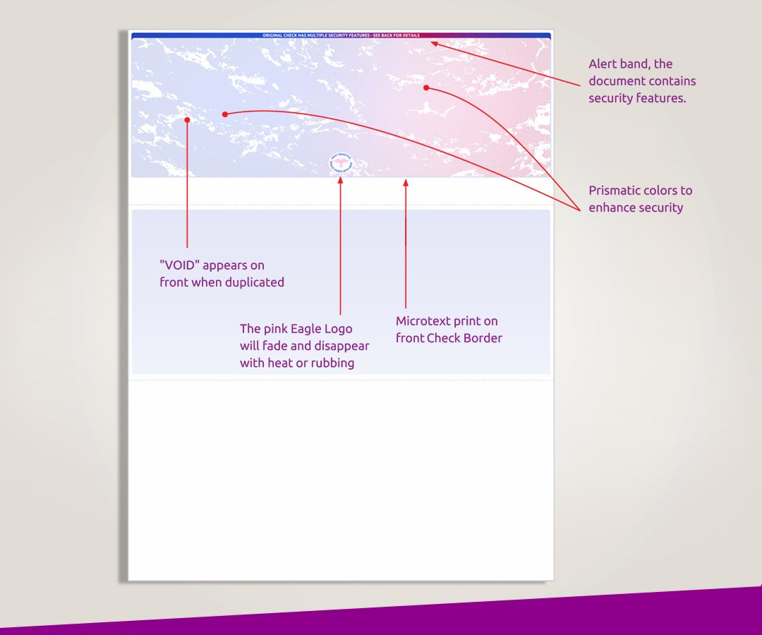 NextSecure Blank Laser Check, Blue/Red Prismatic, Check on Top