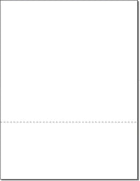 8-1/2 x 11" 24# Laser cut sheet, 1 Horizontal perf at 3-1/2" White
