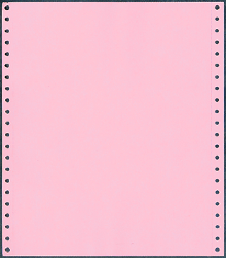 9-1/2 x 11" Continuous Paper 20# Pink, 1 Part, Side Perfs