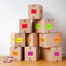 8-1/2" x 11" Assorted Fluorescent 6 Labels per Sheet 4" x 3-1/3"