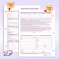Employment application forms 8.5 x 11''