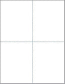 8-1/2 x 11" Sheet with 1 vert. perf  in 1 Horizontal perf @ the center