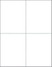 8-1/2 x 11" Sheet with 1 vert. perf  in 1 Horizontal perf @ the center