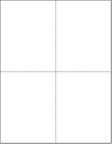 8-1/2 x 11" Sheet with 1 vert. perf  in 1 Horizontal perf @ the center