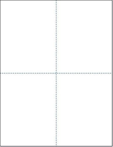 8-1/2 x 11" Sheet with 1 vert. perf  in 1 Horizontal perf @ the center