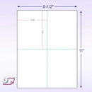 8-1/2 x 11" Sheet with 1 vert. perf  in 1 Horizontal perf @ the center
