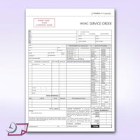 3 Part HVAC Invoice & Repair Detail Form