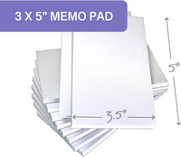 Blank Memo Pads  10 Pads  3 x 5