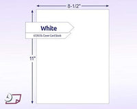 8-1/2 x 11" Letter Size, White Cover Card Stock