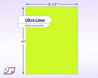8-1/2 x 11" Letter, 67 Lb. Cover Card Stock, Lime