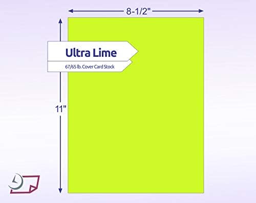8-1/2 x 11" Letter, 67 Lb. Cover Card Stock, Lime