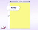 8-1/2 x 11" Letter Size, Canary Cover Card Stock