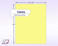8-1/2 x 11" Letter Size, Canary Cover Card Stock