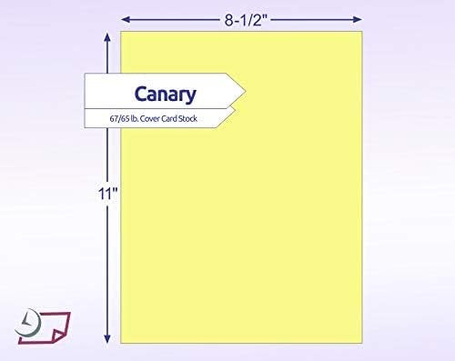8-1/2 x 11" Letter Size, Canary Cover Card Stock