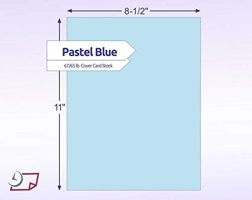 8-1/2 x 11" Letter Size, Pastel Blue Cover Card Stock