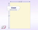 8-1/2 x 11" Letter, 67 Lb. Cover Card Stock, Cream