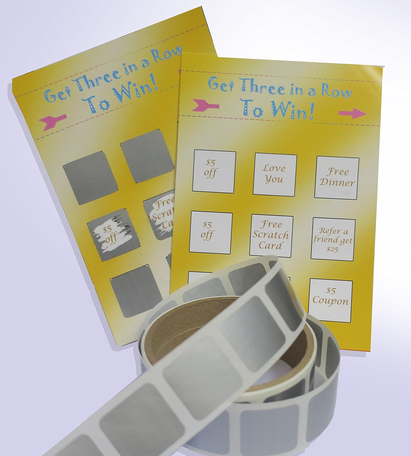 1" x 1" Silver Square Scratch Off  Label Stickers