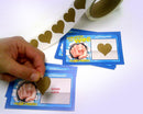 1-1/4" Heart Shape  Gold Scratch Off  Label Stickers