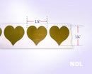 1-1/4" Heart Shape  Gold Scratch Off  Label Stickers