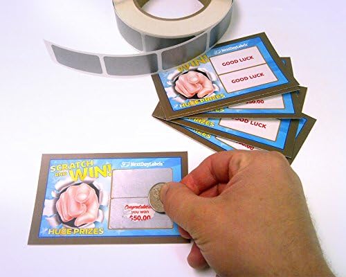 2" x 1" Silver Rectangle Scratch Off  Label Stickers