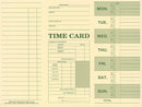 Weekly Time Card, Tag Stock, 10-3/8" x 7-3/4"