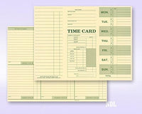 Weekly Time Card, Tag Stock, 10-3/8" x 7-3/4"