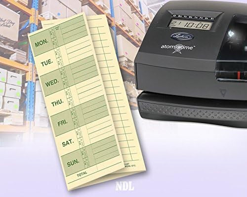 Weekly Time Card, Tag Stock, 10-3/8" x 7-3/4"