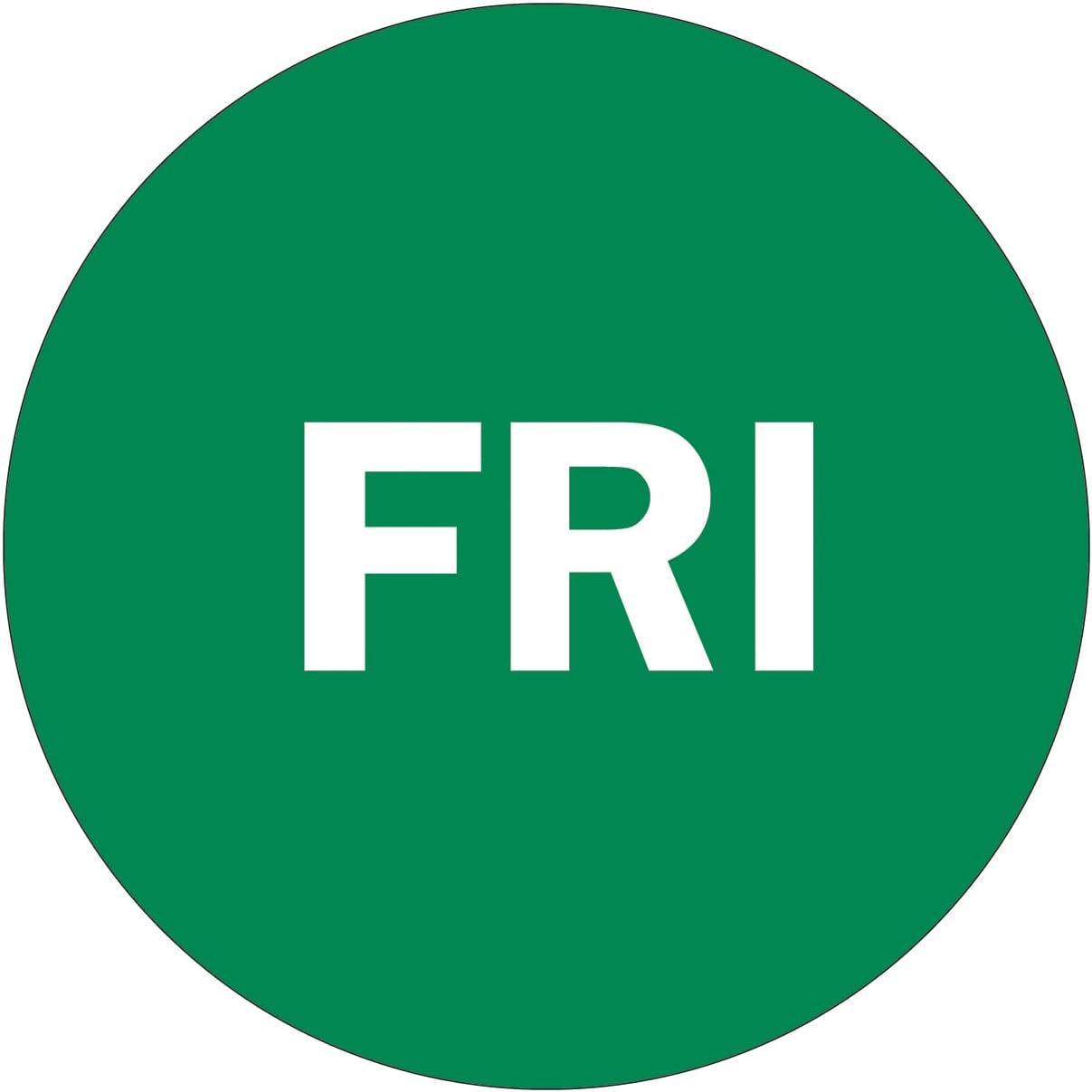 2" Inventory Control/Date 500 Permanent Labels  Green “FRI” Labels  3" Core