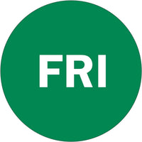 2" Inventory Control/Date 500 Permanent Labels  Green “FRI” Labels  3" Core