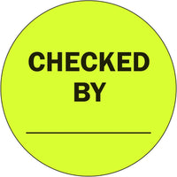 2" Inventory Control/Date 500 Permanent Labels Yellow “Checked by” Labels  3" Core