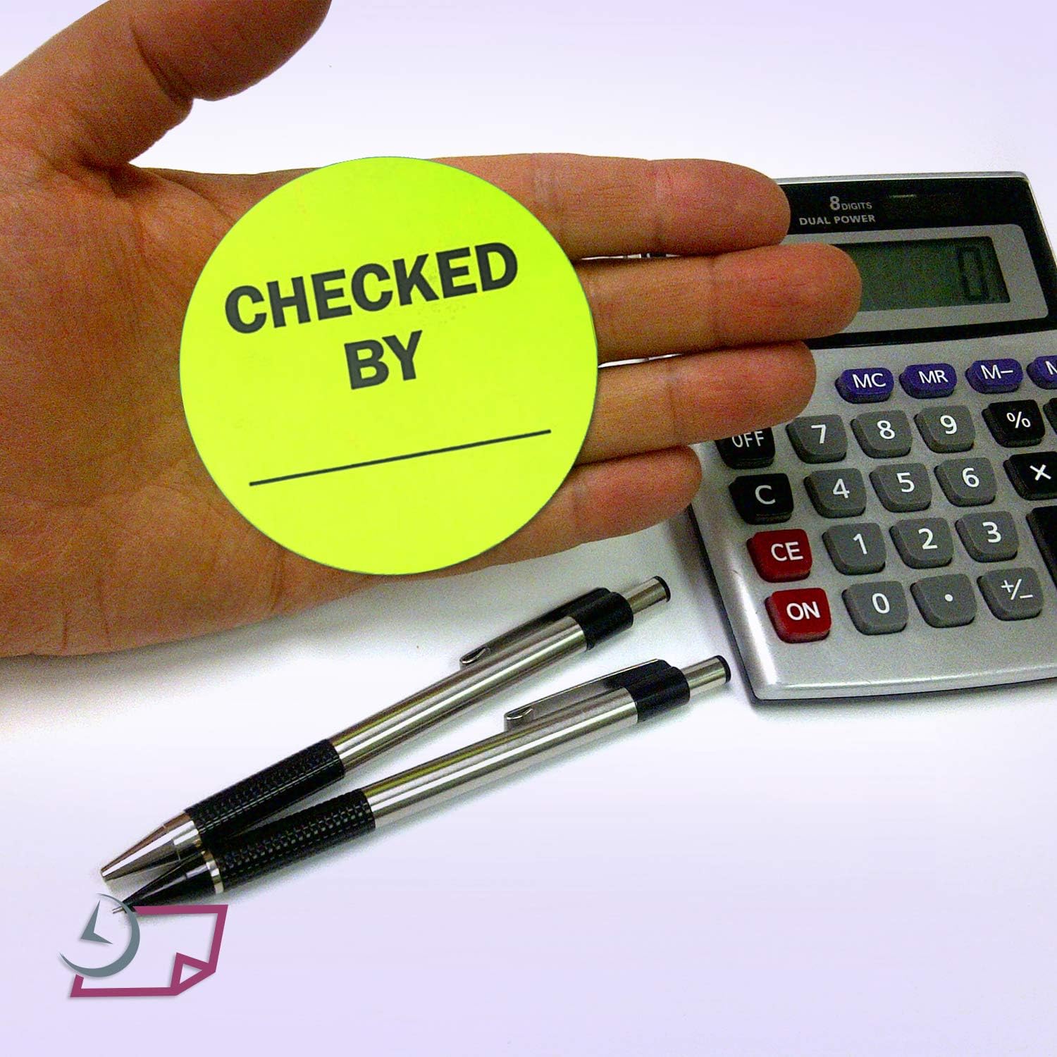 2" Inventory Control/Date 500 Permanent Labels Yellow “Checked by” Labels  3" Core