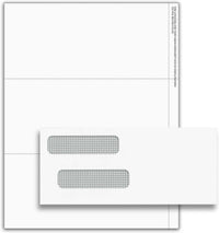 2025 3 UP Laser W-2 Forms, Employee Copy, Horizontal Format (100 Blank Sheets & Envelopes)