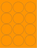 8-1/2" x 11" Orange Fluorescent 12 Labels per Sheet 2.5" Round