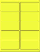 8-1/2" x 11" Yellow Fluorescent 10 Labels per Sheet 4 x 2