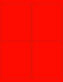 8-1/2" x 11" Red Fluorescent 4 Labels per Sheet 4 x 5