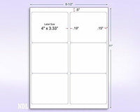 8-1/2" x 11" Pink Fluorescent 6 Labels per Sheet 4 x 3-1/3