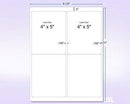 8-1/2" x 11" Yellow Fluorescent 4 Labels per Sheet 4 x 5