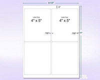 8-1/2" x 11" Yellow Fluorescent 4 Labels per Sheet 4 x 5