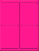 8-1/2" x 11" Pink Fluorescent 4 Labels per Sheet 4 x 5