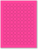 8-1/2" x 11" Pink Fluorescent 108 Labels per Sheet 3/4" Round