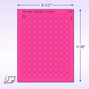 8-1/2" x 11" Pink Fluorescent 108 Labels per Sheet 3/4" Round