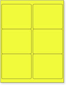 8-1/2" x 11" Yellow Fluorescent 6 Labels per Sheet 4 x 3-1/3