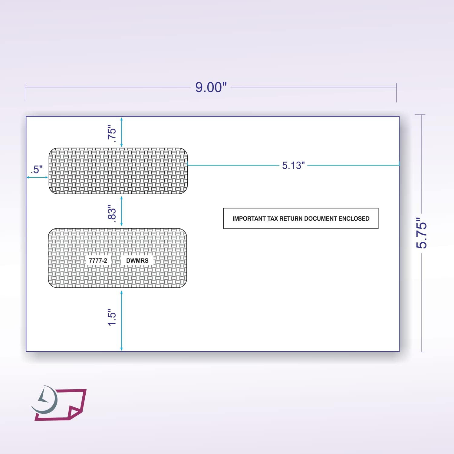 2025 1099 2-Up Double-Window Envelope, Self-Seal